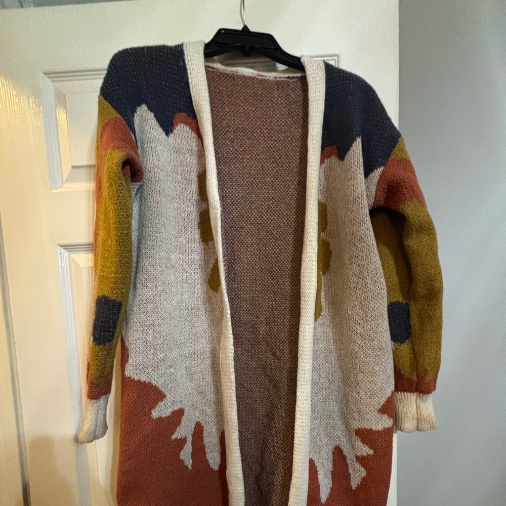 SHEIN Colorful Knit Open Cardigan